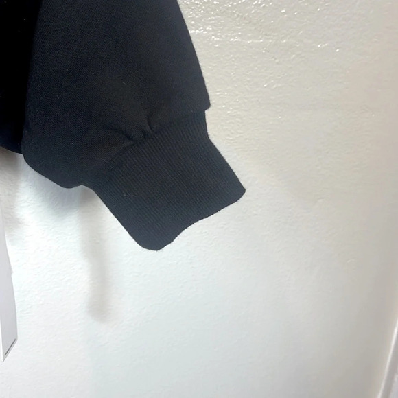 GOOD AMERICAN Ruched Crop Black Hoodie size 2/ medium - Picture 6 of 11